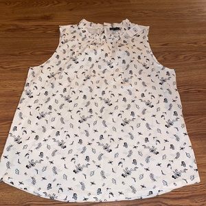 White floral Ann Taylor blouse